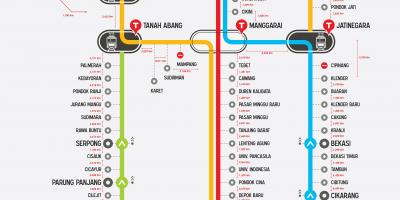 Приградске линије Џакарта мапи