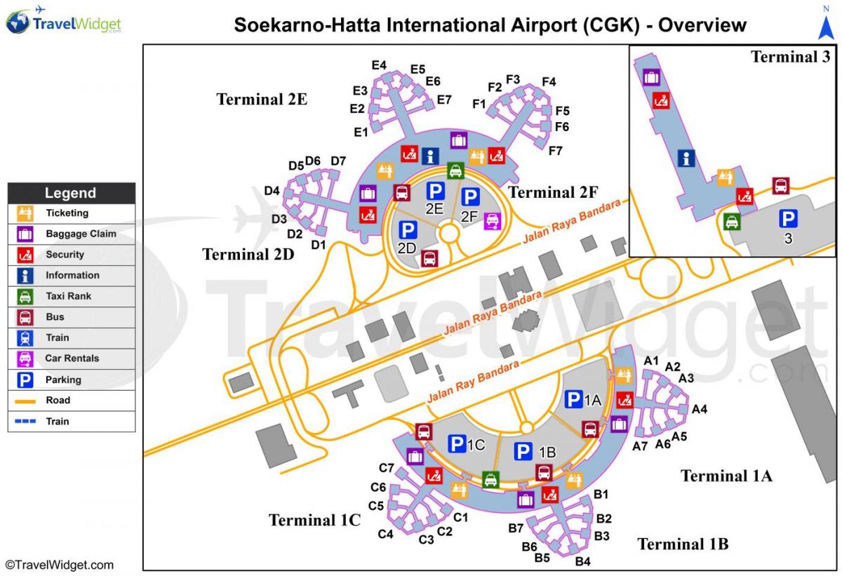 Сукарно Хатта терминал аеродрома мапи