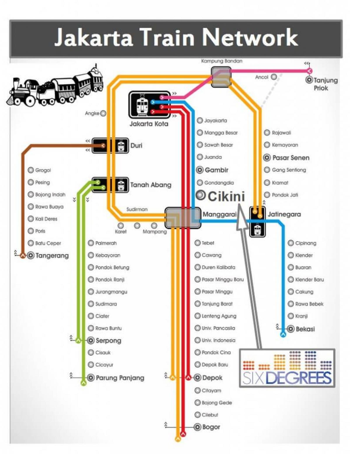 карта железничке станице Џакарта 