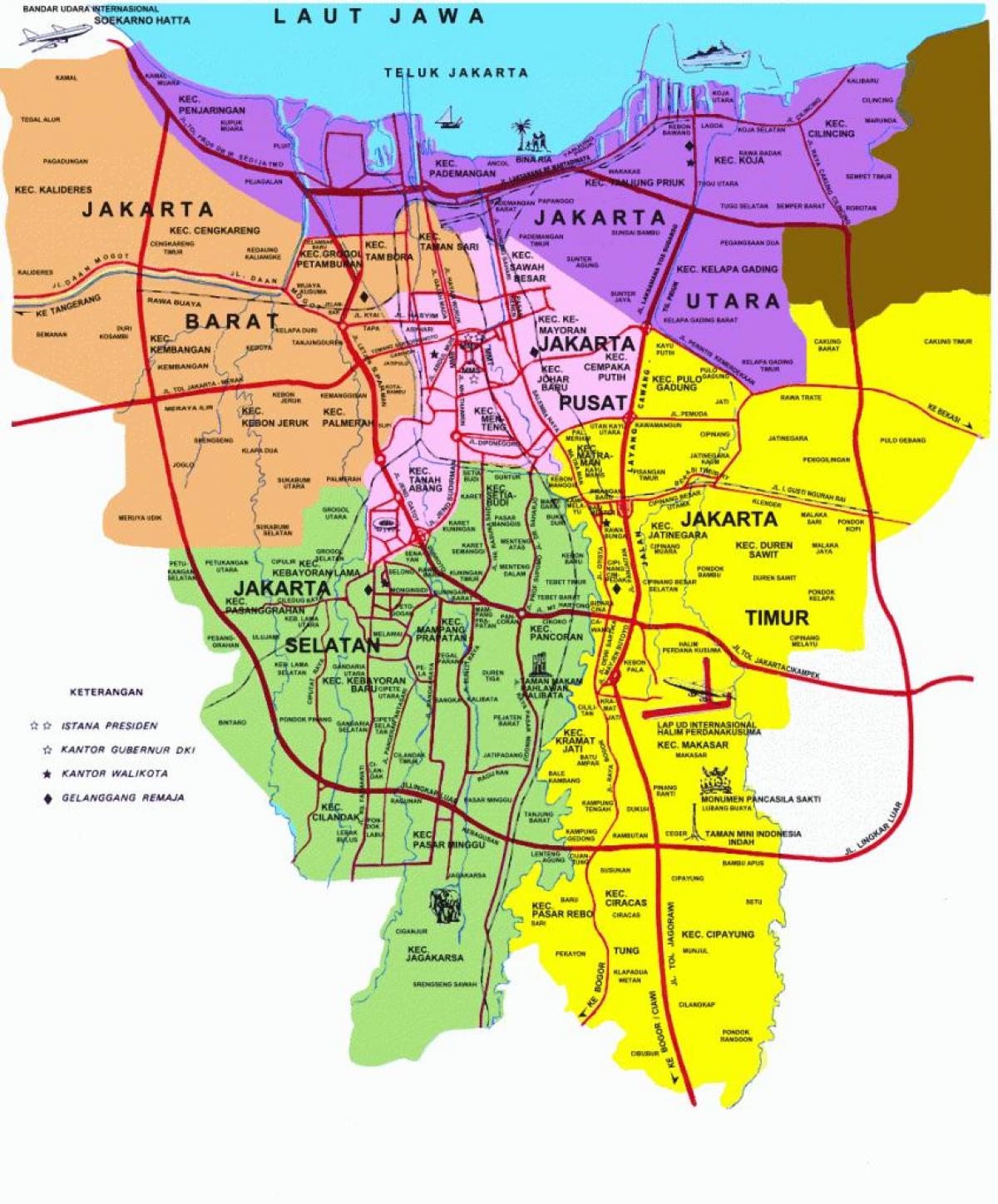 карта Џакарта атракције