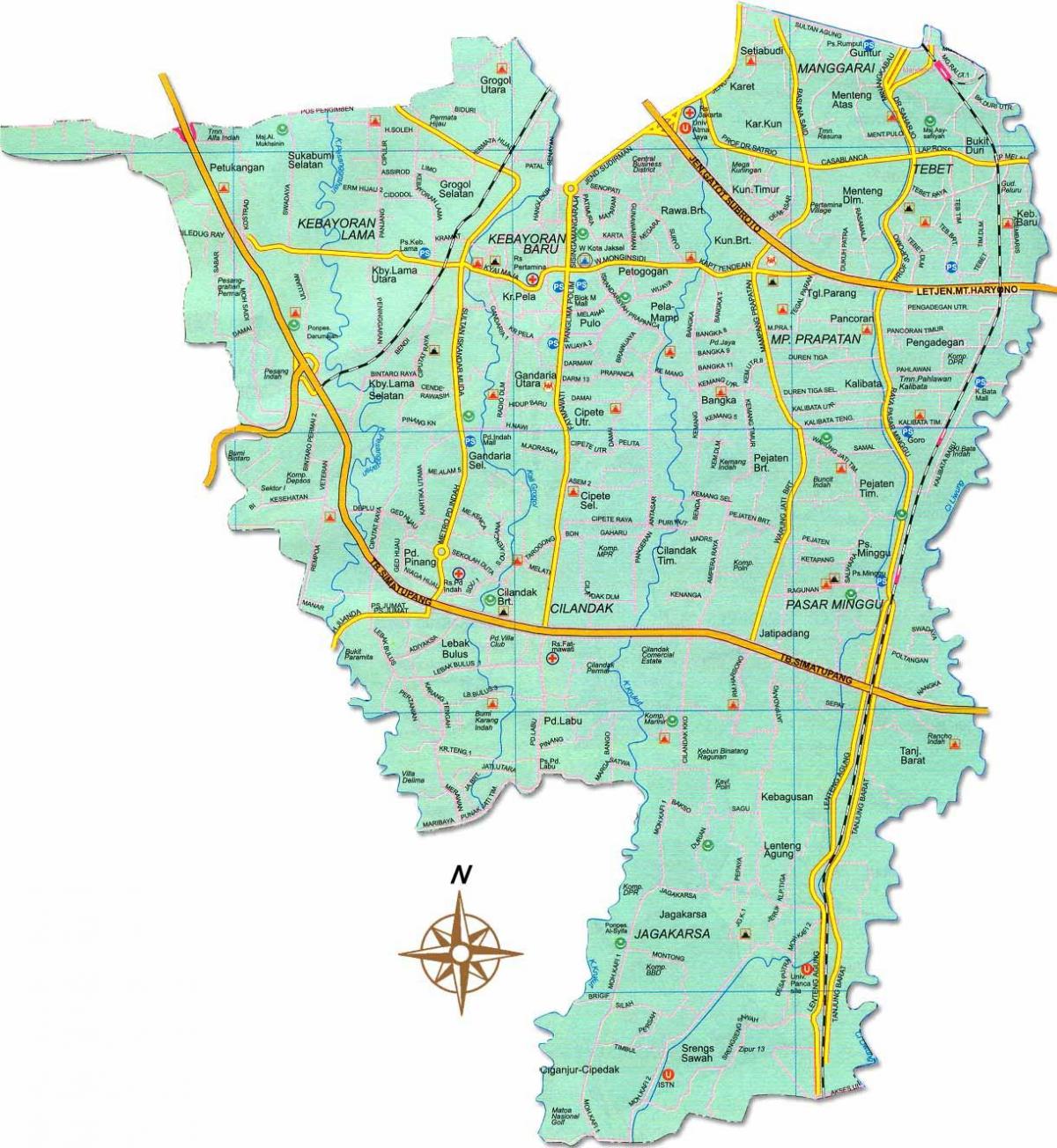 карта Џакарта селатан